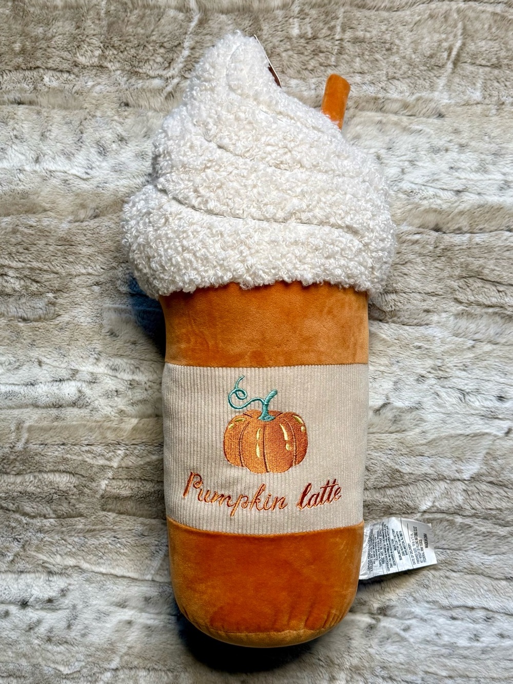 *NWT* Plush Pumpkin Latte Decorative Pillow